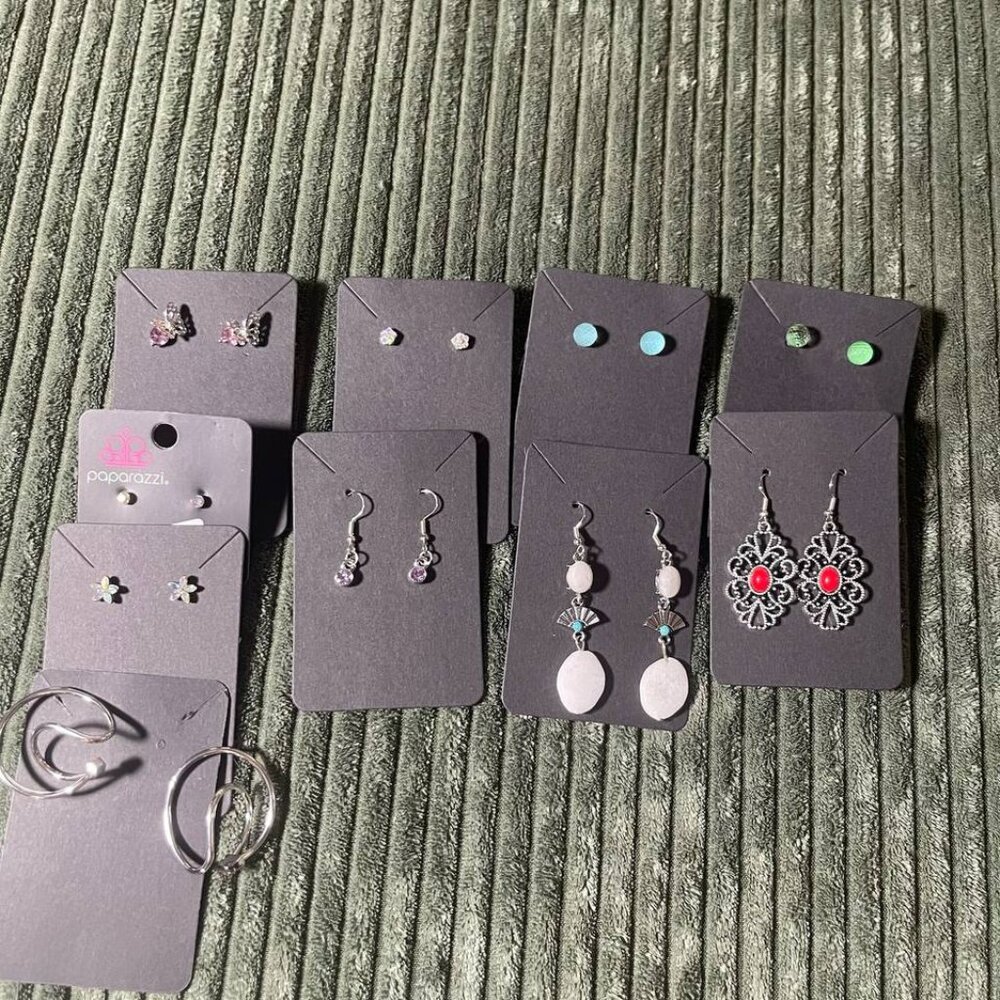 10 Pairs of Earrings Mixed Styles Studs Dangles Cuffs New
